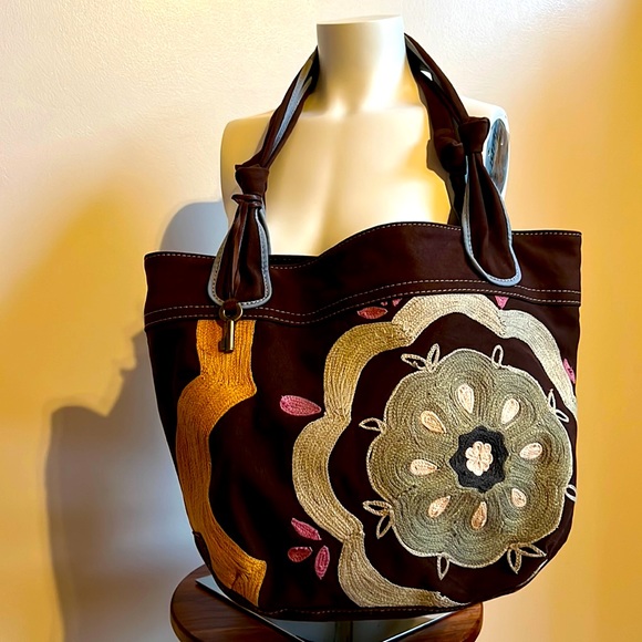 Fossil Bags Large Fossil Canvas Embroidered Bag Poshmark